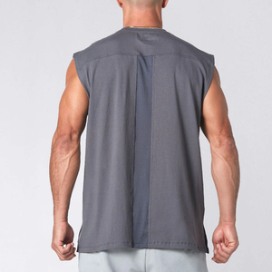 Camiseta Deportiva de Gimnasio para Hombre, Personalizada con Logotipo, Sin Mangas, Transpirable, de Secado Rápido, de Poliéster y Algodón, Blanca, para Fitness, Fifo - Product Image 2