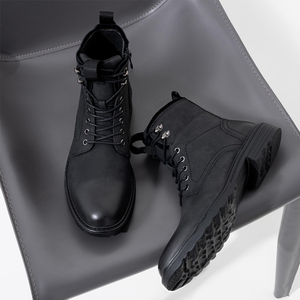 Botas de cuero genuino para hombre de calidad superior, ropa informal, nueva moda, estilo moderno, botas de cuero para exteriores para hombre - Product Image 3