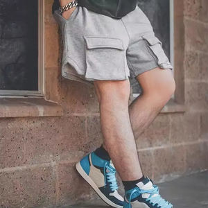 Nuevo proveedor de ropa de calle, pantalones cortos informales de algodón para hombres, transpirables, personalizados, diseño de cintura media, pantalones cortos de sudor Cargo de bolsillo de secado rápido - Product Image 3