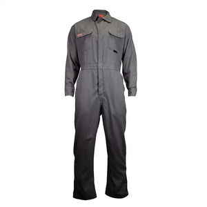 Traje de Trabajo de Seguridad Ignífugo y Transpirable de Algodón Gris con Certificación CE, Ribete Reflectante, Venta al por Mayor de Fábrica OEM, Protección - Product Image 1