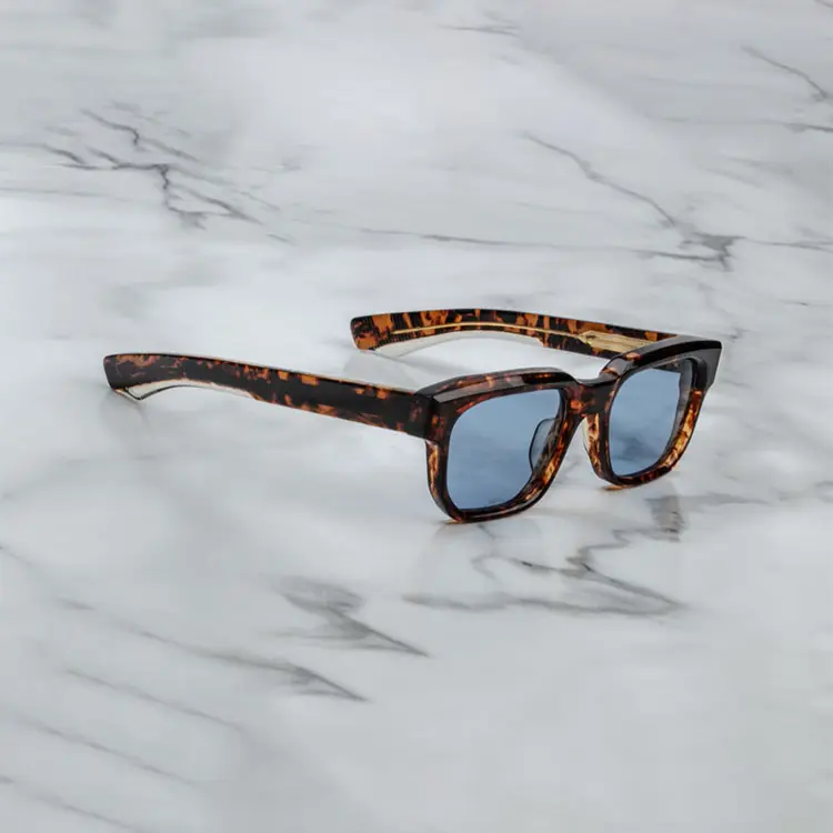 نظارة شمسية فاخرة من مصنع المعدات الأصلي 2024 بعلامة تجارية مخصصة نظارة شمسية مستقطبة من مادة الأسيتات نظارة مربعة الشكل رائجة للرجال والنساء
