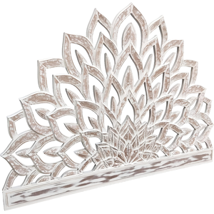 Cabecera de Cama con Diseño Artesanal de Flor de Loto Tallada a Mano, Estilo Rústico, MDF, Muebles para Dormitorio, Arte de Pared, Decoración del Hogar - Product Image 1