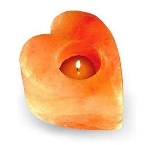 Portavelas de pirámide de sal de roca rosa en forma de corazón, portavelas de cristal Natural puro, artesanías decorativas curativas hechas a mano - Product Image 3