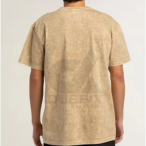 T-shirt lavé à l'acide sur mesure pour les hommes avec logo personnalisé T-shirt de marque privée à vendre en ligne - Product Image 3