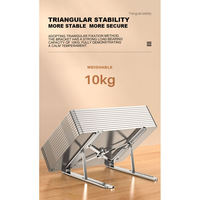 Support pour ordinateur portable ergonomique de luxe, pliable, en aluminium, réglable en hauteur sur 10 positions, design ventilé portable