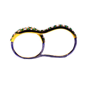 925 Sterling Silver Classic Eternity Band Fashionable Gold Plated Adjustable Anniversary Topaz Tsavorite White Topaz <b>Fine</b> <b>Rings</b> - Product Image 5