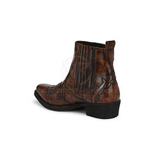 Botas de vaquero hechas a mano personalizadas de cuero con estilo con bordado para hombres y mujeres Botas de vaquero de cuero Premium - Product Image 3