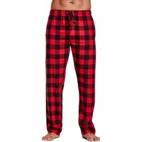 Nouveauté Pantalon en flanelle à carreaux personnalisé Pantalon de pyjama en flanelle brossée Vêtement de nuit Taille élastiquée, avec cordon de serrage réglable