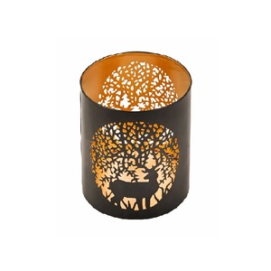 Fabricación y proveedor Portavelas de metal Color Pieza única Centro Negro y oro Decorativo Portavelas de metal hecho a mano - Product Image 5