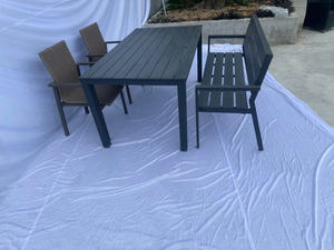 4 Pieces Patio Woven Rope <b>Furniture</b> Set All Weather Modern Outdoor Set Swivel Rope <b>Wicker</b> Chairs Dining Table, Light Gray Brown - Product Image 4