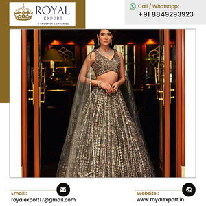Hermoso diseñador de moda Ropa DE BODA Calidad Premium Malai Satén Secuencia Trabajo Lehenga Choli a buen precio - Product Image 6