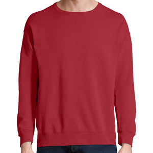 Haute qualité 2025 tendance hommes pull sweat haute qualité 100% coton col rond Logo personnalisé imprimé teint uni pour - Product Image 1