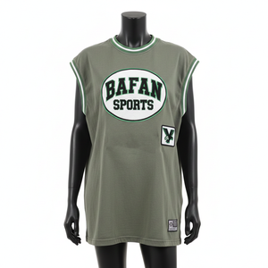 Camiseta sin mangas para mujer, tejido de malla de poliéster premium, transpirable, verde oliva, logotipo bordado personalizado, camisetas de algodón para mujer - Product Image 1