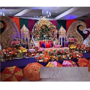 Ideas y Accesorios Coloridos para Decoración de Escenarios de Mehndi, Escenario de Boda Musulmana, Estilo Único para la Noche de Mehndi en EE. UU. - Product Image 1