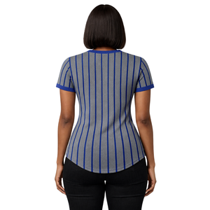 Jersey de Béisbol Gris Acero de la Hermandad Zeta Phi Beta, Inspirado en los Fundadores de 1920, Ropa Premium para la Mujer Superior - Product Image 2