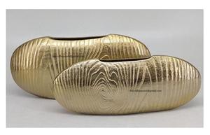 Mesa decorativa moderna redonda de alta calidad, centro de mesa para boda, jarrón dorado de aluminio hecho a mano con esmalte mate para Decoración - Product Image 2