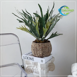 Cesta de flores de mimbre de ratán natural vietnamita con marco de hierro fuerte que muestra árboles de flores y mejora de los espacios interiores - Product Image 6