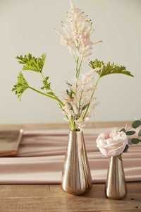 Ensemble de 2 vases à fleurs en aluminium nickelé parfaits pour la décoration de table à la maison et les centres de table de mariage élégants - Product Image 5