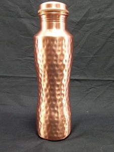 Cobre de diseño martillado moderno con tapa Botella de bebida de cobre puro para almacenamiento de agua a prueba de fugas - Product Image 6