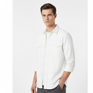 Camisa Vaquera Premium para Hombre, de Algodón Suave, Antiarrugas, Transpirable, con Diseño Desgastado para una Tendencia Urbana - Product Image 1