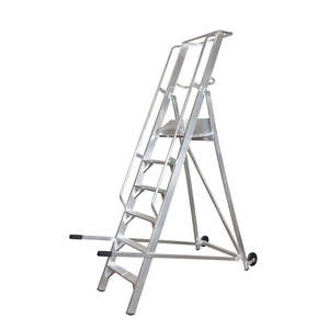 "6-step Industrial-Style <b>Platform</b> <b>Ladder</b> with <b>Work</b> <b>Platform</b> for Warehouse Outdoor Exterior Staircase Use" - Product Image 1
