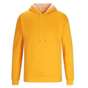 Vêtements de saison d'hiver confortables coupe-vent en couleur jaune pulls à capuche 100% coton sweats à capuche et sweat-shirts pour hommes - Product Image 1
