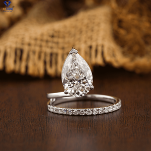 2,64 TDW Pera y corte brillante redondo Banda de diamantes para mujer Oro blanco de 18 quilates Diamante certificado/no certificado Diamante Cvd - Product Image 1