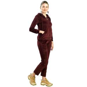 OEM vêtements de sport pour femmes fermeture éclair complète lavage à l'acide survêtement lourd 2 pièces ensembles de jogging logo personnalisé unisexe - Product Image 3