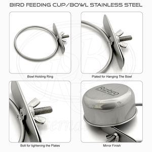 Bol d'alimentation réutilisable pour oiseaux, pince à vaisselle, perroquet, cage suspendue, crochet coop, bols à nourriture et à eau pour instrument vétérinaire, 4 pouces - Product Image 4
