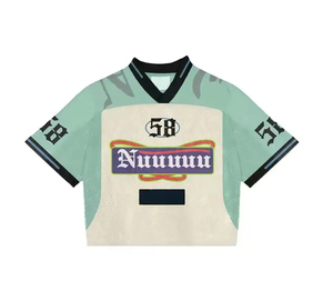 เสื้อฟุตบอลตาข่ายสีขาวเสื้อกีฬาทีมออกแบบได้เองเสื้อเจอร์ซีย์ฟุตบอลฮิปฮอปขนาดใหญ่พิมพ์ซับลิเมชัน - Product Image 4