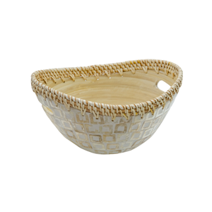 Vente en gros à bas prix de bol à salade en bambou filé avec nacre Design unique pour la décoration intérieure et les ustensiles de cuisine du Vietnam - Product Image 1
