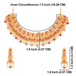 Indian Wholesaler Antique Gold Plated Floral Choker Necklace Faux Pearl <b>Drop</b> Dangling <b>Earrings</b> Kundan Jewelry Set for Women - Product Image 4