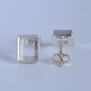 High Quality 925 Sterling <b>Silver</b> Rectangle <b>Stud</b> <b>Earring</b> Blank Setting 4x6 to 23x33mm Bezel Cup Collet Gemstone Jewelry Making - Product Image 4