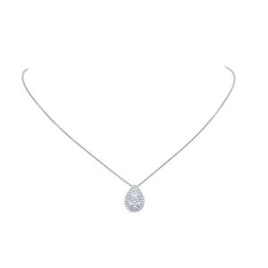 Collier goutte de rosée élégant avec diamant taille poire 2,08 carats G VS1, diamant de laboratoire en or blanc 18 carats, pour occasions spéciales et soirées - Product Image 2