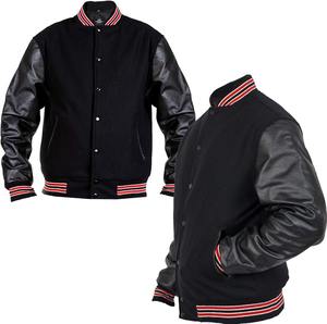 Chaqueta Bomber de Cuero y Lana de Alta Calidad, Unisex, OEM Personalizado, Moda Primavera, Ropa Exterior Universitaria de Béisbol - Product Image 5