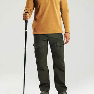 Pantalon Softshell de haute qualité pour hommes Vêtements décontractés pour adultes Taille moyenne élastique Top des ventes Couleur unie Motif droit léger - Product Image 5