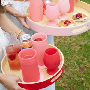 Décoration d'intérieur en bambou enroulé pour cupcake snack servant des fruits biodégradables naturels faits à la main plateaux filés - Product Image 3