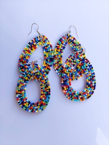 Cuentas de cristal bohemias flor flamencos Cactus Stud pendiente joyería moda semilla con cuentas mujeres pendiente - Product Image 4