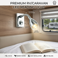 Lampe de lecture LED RV NRY 12V 2W en gros, réglable multi-angles, pour caravane, garantie 3 ans