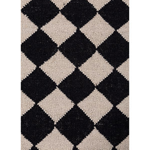 พรมขนสัตว์ลายเรขาคณิตอัลฮัมบรา สีเทา-ดำ ทอแบบเรียบ สำหรับบ้าน รูปทรงสี่เหลี่ยมผืนผ้า ลายทาง สำหรับห้องโถง ห้องนอน ห้องนั่งเล่น - Product Image 3