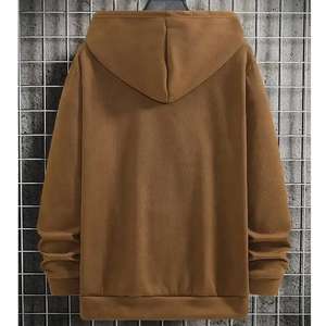 Sudadera con Capucha de Forro Polar Ecológico, Estilo Otoño/Invierno, 370g, Estilo Americano, Talla Grande, para Hombre, 100% Algodón, Cuello con Cremallera, Cálida - Product Image 2