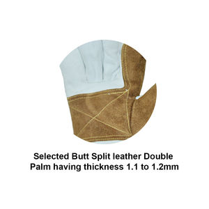 Gants de sécurité en cuir de vache fendu parmi les plus vendus Protection extra confortable de la paume Caractéristique anti-coupure pour les travaux industriels Travail manuel - Product Image 6