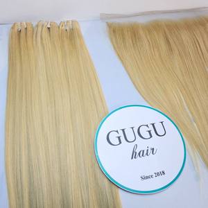 Extensions de cheveux humains du Vietnam, ondulation lisse et soyeuse, cheveux vierges doublement tirés, 613, 8-30 pouces, trame plate, toutes les couleurs, 95-100g - Product Image 5