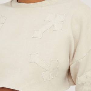 Logo personnalisé OEM vente en gros 100% coton tenues de jogging pour femmes ensemble short et débardeur deux pièces pantalon crop top pour les filles d'hiver - Product Image 3