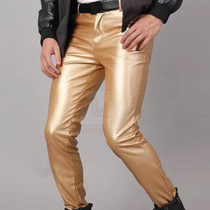 Pantalon en cuir pour homme décontracté, respirant et léger, lavage moyen foncé, haute qualité, logo personnalisé, best-seller - Product Image 2