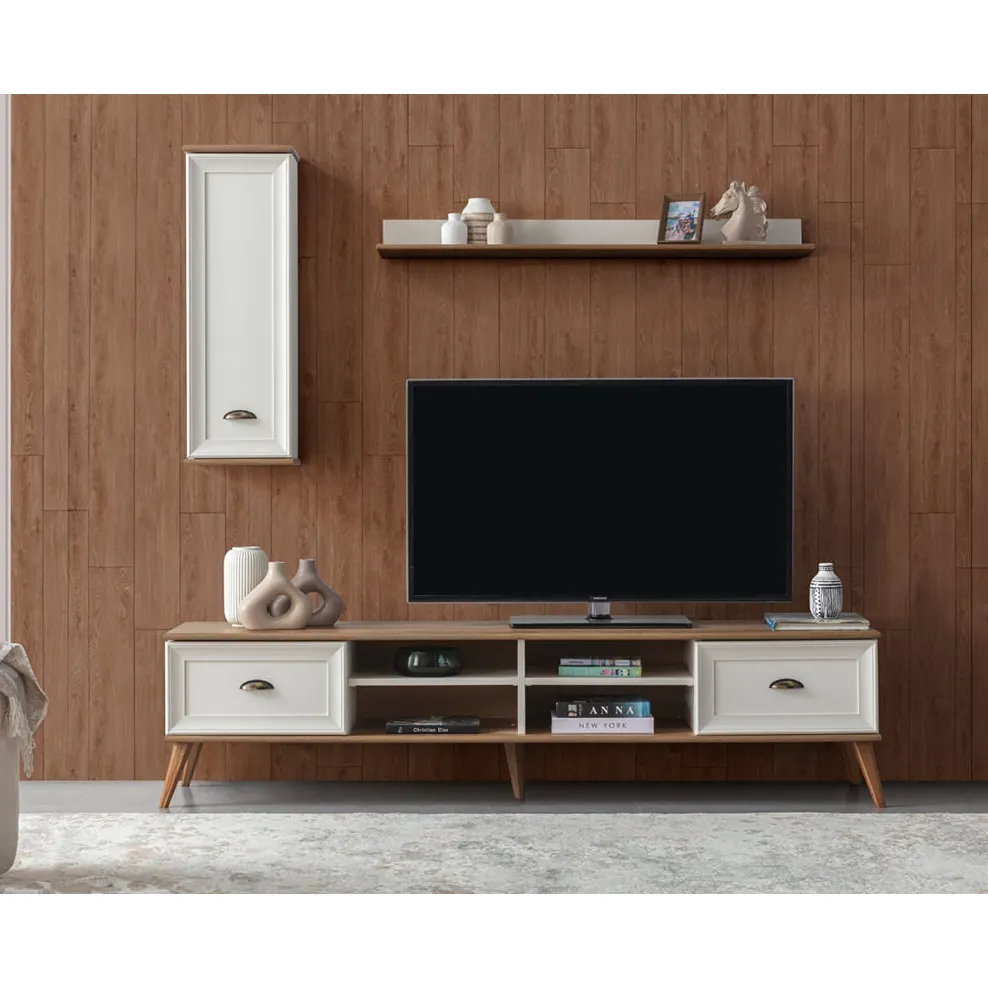 Adjustable Dimensions Wood TV Cabinet Swoon Modern TV Stand Living Room Furniture Wooden Style Coffee Scandinavian (ider Ada TV)