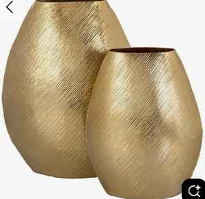 Juego de Jarrones de Flores Altos de Aluminio Martillado a Mano de Lujo en Acabado Plateado y Bronce, Macetas y Jarrones de Metal al por Mayor - Product Image 3