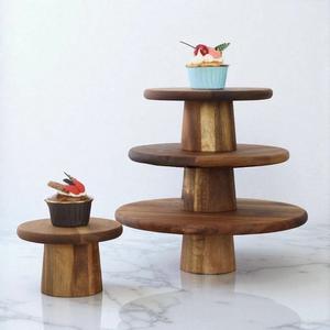 Handcrafted Solid Wood <b>Cake</b> <b>Stands</b> Natural Finish Eco-Friendly for Bakery - Product Image 2