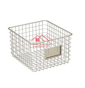 Último diseño hecho a mano diseño de lujo hogar organización cocina sala de estar Mesa cesta de almacenamiento de alambre de Metal con asa - Product Image 2