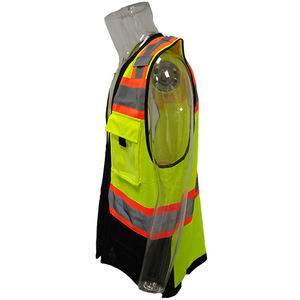 Ropa DE SEGURIDAD reflectante negra de alta visibilidad, chaleco de seguridad reflectante personalizado de alta visibilidad con bolsillos - Product Image 2